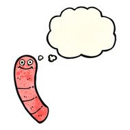 cartoon worm with thought bubble N2