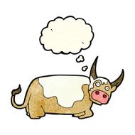 cartoon bull with thought bubble N4