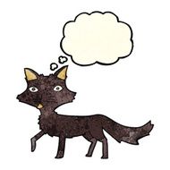cartoon little wolf with thought bubble N4