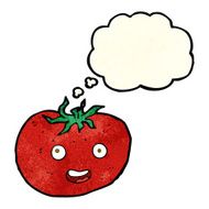 cartoon tomato with thought bubble N13