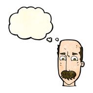 cartoon annnoyed old man with thought bubble N4