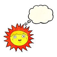 sun cartoon character with thought bubble N3
