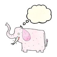 cartoon happy elephant with thought bubble N3