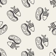 doodle fish meat seamless pattern background