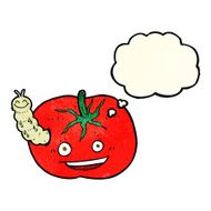 cartoon tomato with bug thought bubble N2