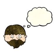 cartoon bearded man with thought bubble N15