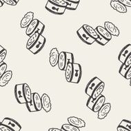 doodle fish can seamless pattern background N2