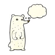 funny cartoon polar bear with thought bubble N7
