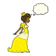 cartoon princess with thought bubble N11
