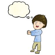 cartoon happy man showing with thought bubble N4