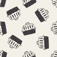 doodle pet carrier seamless pattern background N8