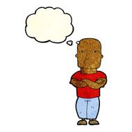 cartoon tough guy with thought bubble N3