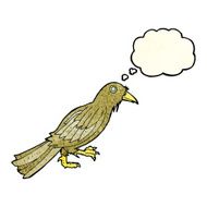 cartoon crow with thought bubble N3