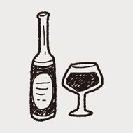 wine bottle doodle N11