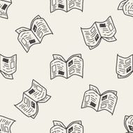 newspaper doodle drawing seamless pattern background N4