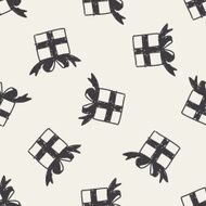 doodle gift box seamless pattern background