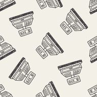 Checkout Machine Doodle seamless pattern background