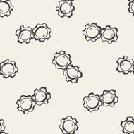 doodle gear seamless pattern background