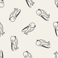 Doodle Airplane seamless pattern background N3