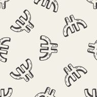 doodle euro seamless pattern background