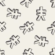 doodle Renminbi seamless pattern background