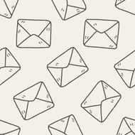 Doodle Mail seamless pattern background N2
