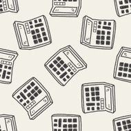 Doodle Calculator seamless pattern background