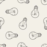 Doodle Light bulb seamless pattern background N3