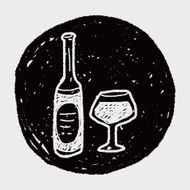 wine bottle doodle N12
