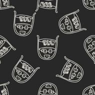 afternoon tea doodle seamless pattern background N4