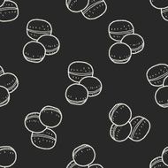 macaron doodle seamless pattern background