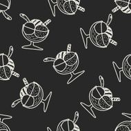 ice cream doodle drawing seamless pattern background N4