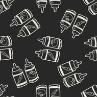 ketchup doodle seamless pattern background N3