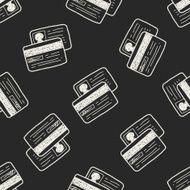 doodle credit card seamless pattern background N5