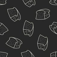 toast doodle drawing seamless pattern background N7