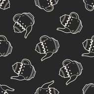 Teapot doodle drawing seamless pattern background N3