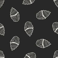 ice cream doodle drawing seamless pattern background N5