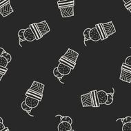 ice cream doodle drawing seamless pattern background N6