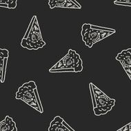 Doodle Pizza seamless pattern background N5