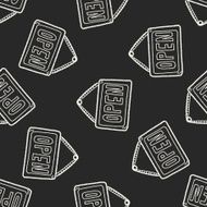 open banner doodle seamless pattern background N2