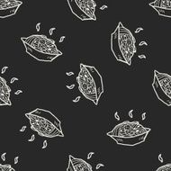 pasta doodle seamless pattern background N2