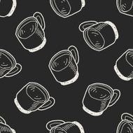 doodle coffee seamless pattern background N7