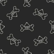 doodle dog bone banner seamless pattern background N2