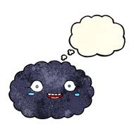 happy cartoon cloud with thought bubble N4