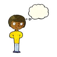 cartoon worried man with thought bubble N28