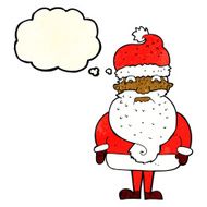 cartoon grumpy santa claus with thought bubble N2