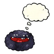 happy cartoon cloud with thought bubble N5