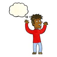 cartoon excited man with thought bubble N19