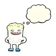 cartoon bad tooth with thought bubble N3
