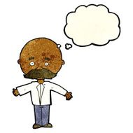 cartoon man with mustache thought bubble N25